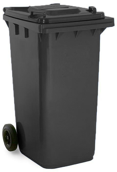 240L Plastic Wheelie Bin - Black
