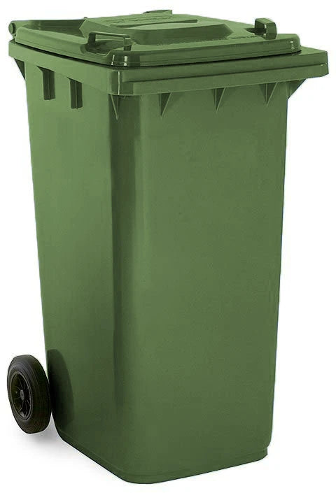 240L Plastic Wheelie Bin - Green