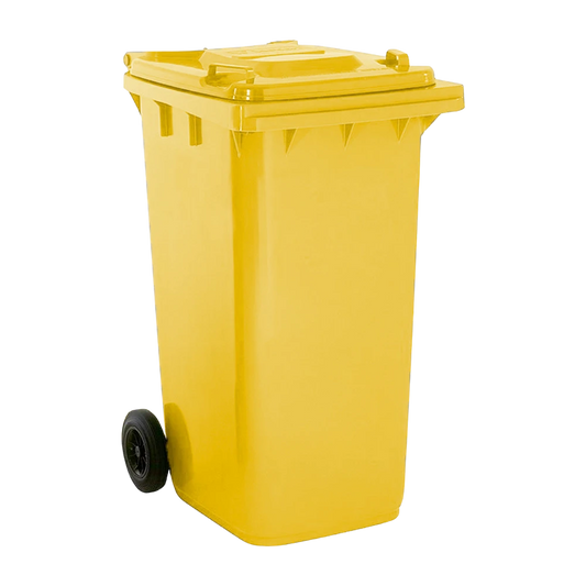 240L Plastic Wheelie Bin - Yellow