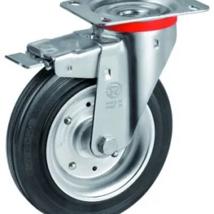 steel castor with brake - steel centre